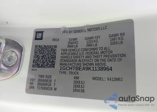 1GCHTBEA9K1138964: 41899060