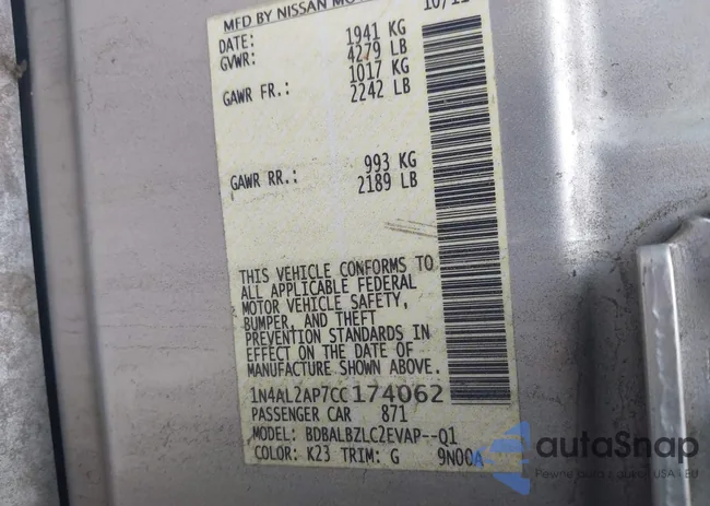 1N4AL2AP7CC174062: 41900657