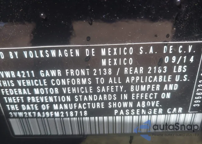 3VW2K7AJ9FM218718: 41901080