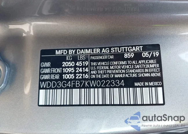 WDD3G4FB7KW022334: 41902489