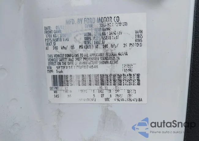 1FTFX1ET7BFB74548: 41904260