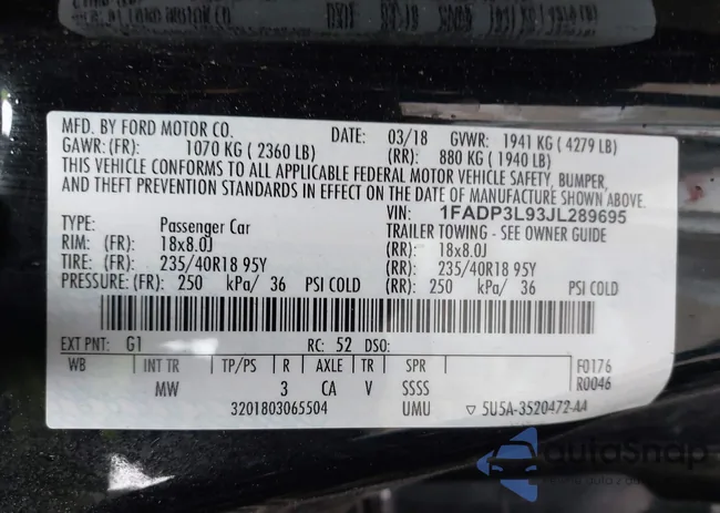 1FADP3L93JL289695: 41906567