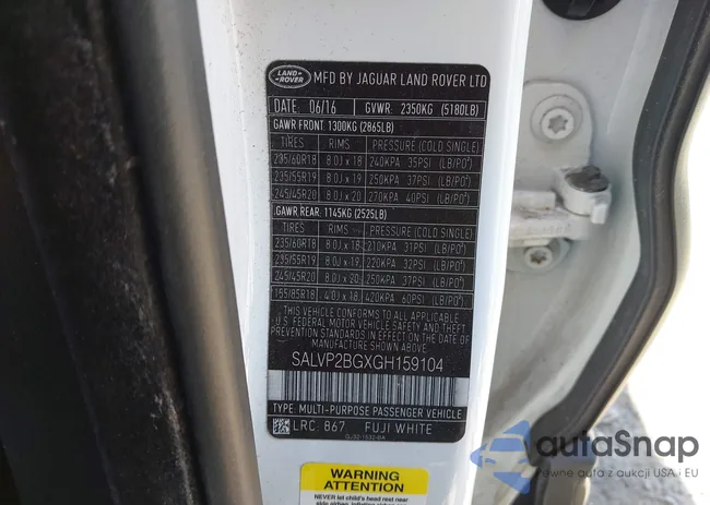 SALVP2BGXGH159104: 41908324