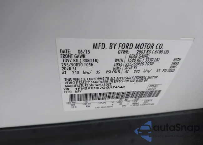 1FM5K8D87GGA24548: 41908332