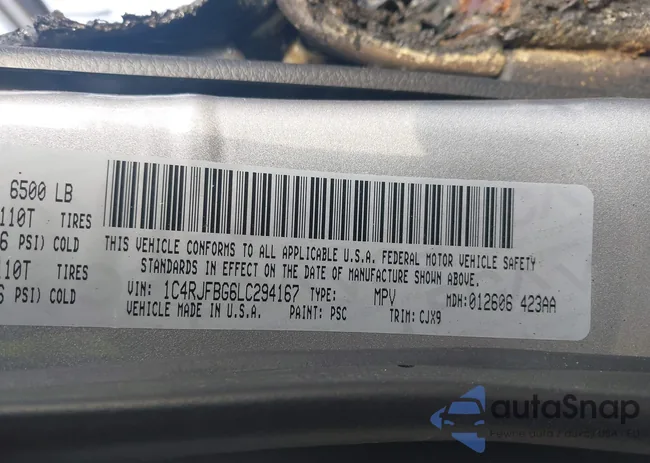 1C4RJFBG6LC294167: 41908529