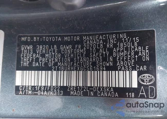 2T1BURHEXGC561694: 41908644