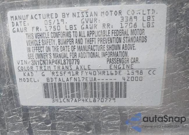 3N1CN7AP4KL870779: 41908019