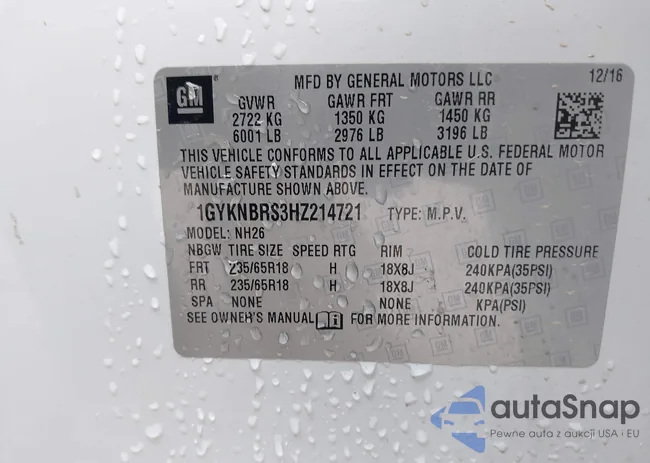 1GYKNBRS3HZ214721: 41908043