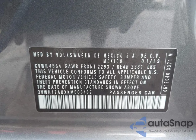 3VWH17AUXKM506457: 42906860