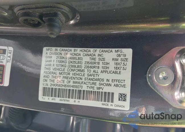 2HKRW2H8XKH659270: 42907017