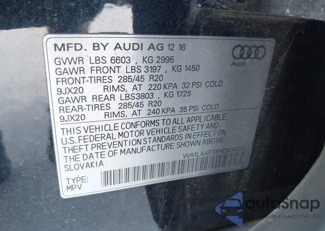 WA1LAAF7XHD039214: 42907031