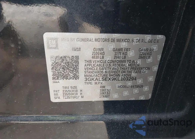 3GKALSEX9KL103294: 42907035