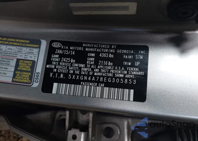 5XXGN4A78EG305853: 42907238