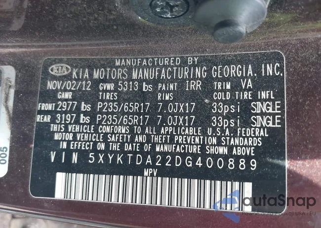 5XYKTDA22DG400889: 42906305