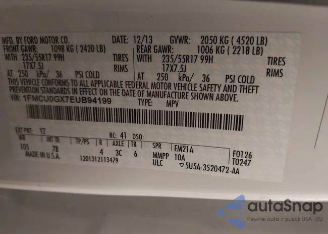 1FMCU0GX7EUB94199: 42906306