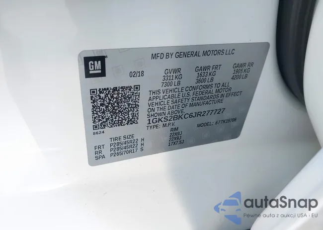 1GKS2BKC6JR277727: 42906309