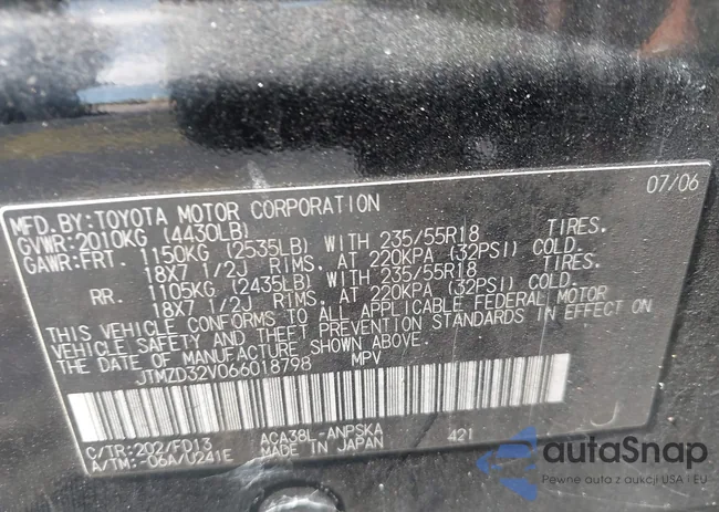 JTMZD32V066018798: 42906344