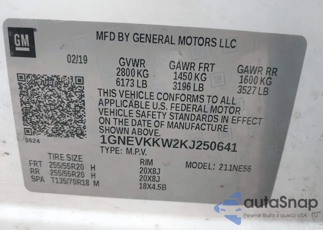 1GNEVKKW2KJ250641: 42906362