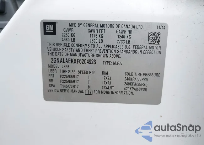 2GNALAEKXF6204923: 42907729