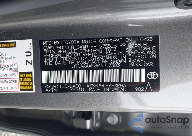 JTDAAAAF3P3007303: 42907917