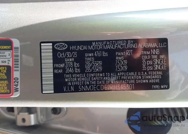 5NMJECDE2RH345301: 42908207