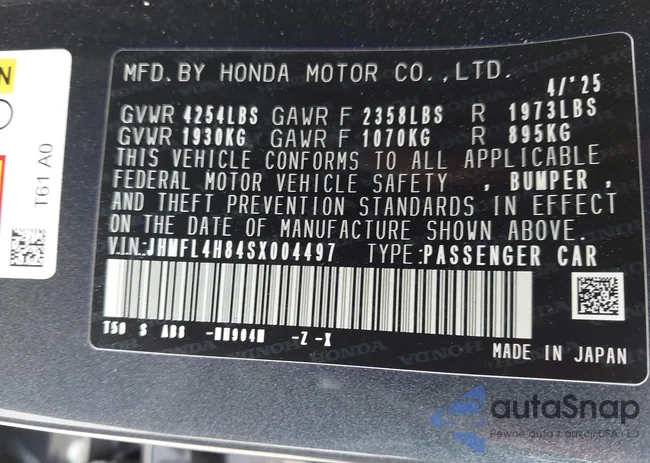 JHMFL4H84SX004497: 42908271