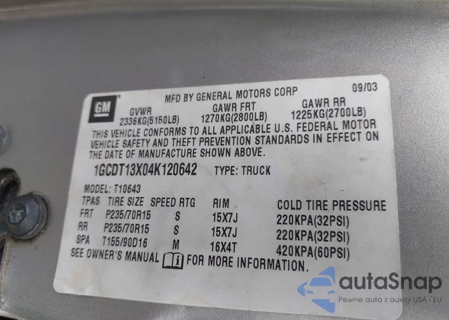 1GCDT13X04K120642: 42907390