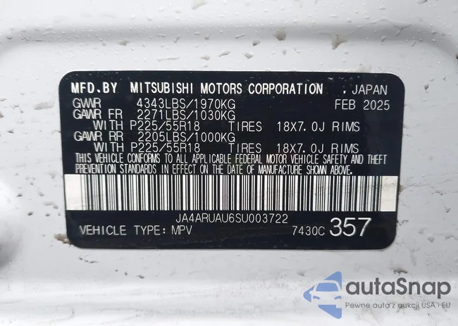 JA4ARUAU6SU003722: 42907531