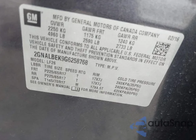 2GNALBEK9G6258768: 42907569