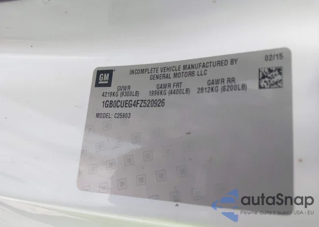 1GB0CUEG4FZ520926: 42908718