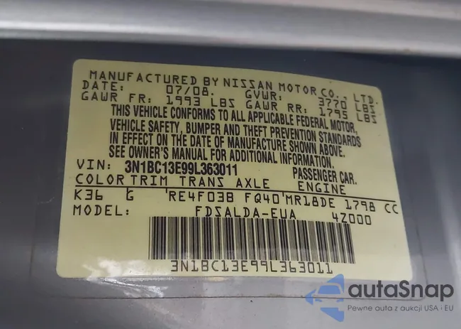 3N1BC13E99L363011: 42908726