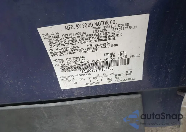 1FAHP2E82EG156800: 42908845