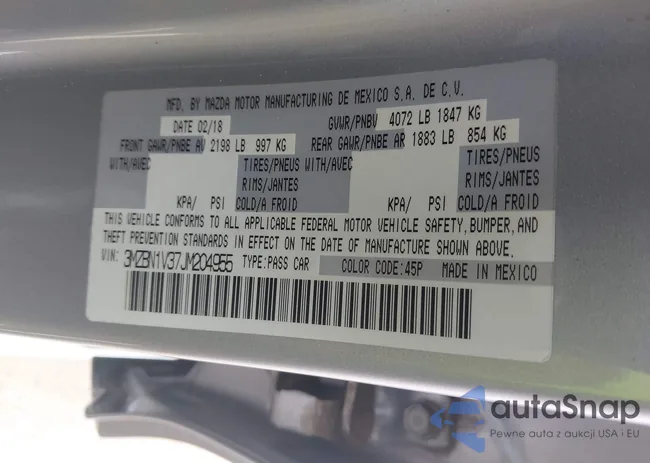 3MZBN1V37JM204955: 42909077