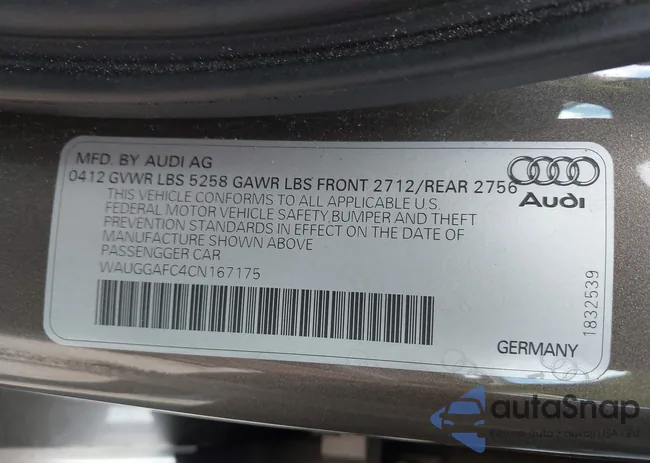 WAUGGAFC4CN167175: 42909155