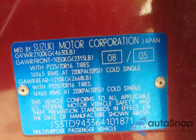 JS3TD943364101871: 42908309