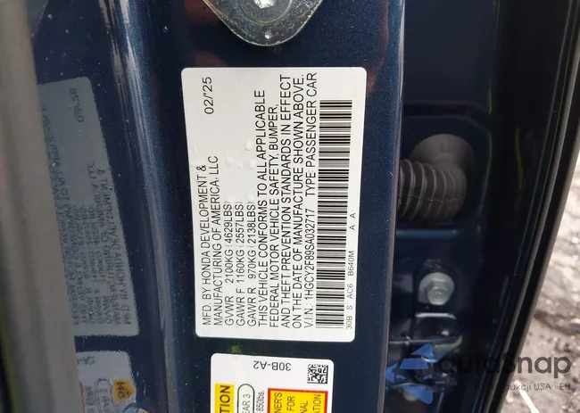 1HGCY2F89SA032717: 42908315