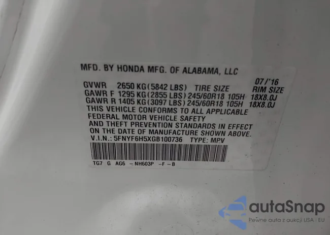 5FNYF6H5XGB100736: 42908463