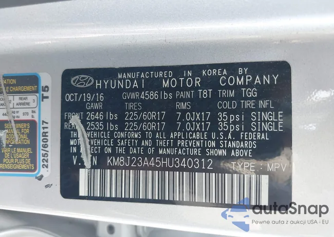 KM8J23A45HU340312: 42908502