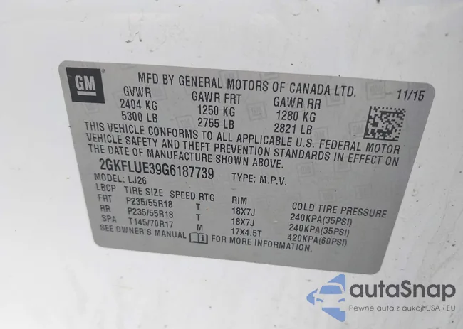 2GKFLUE39G6187739: 42908667