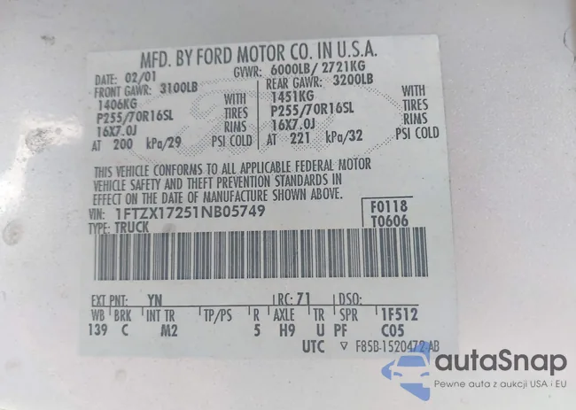 1FTZX17251NB05749: 42909713