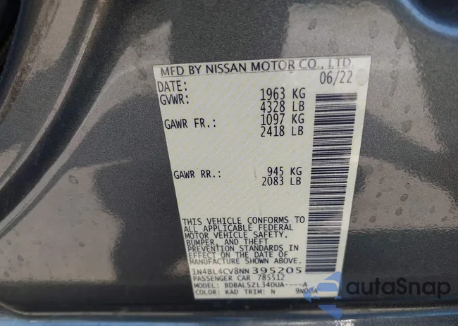 1N4BL4CV8NN395205: 42909717