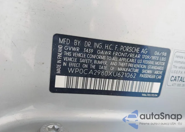 WP0CA2980XU621062: 42909826