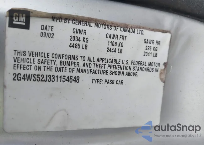 2G4WS52J331154648: 42909828