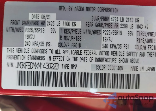 JM3KFBDMXM1430223: 42910035