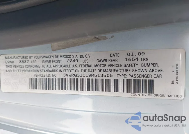 3VWRG31C19M513505: 42910075