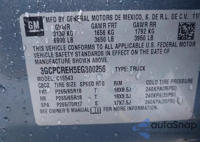 3GCPCREH5EG300256: 42909342