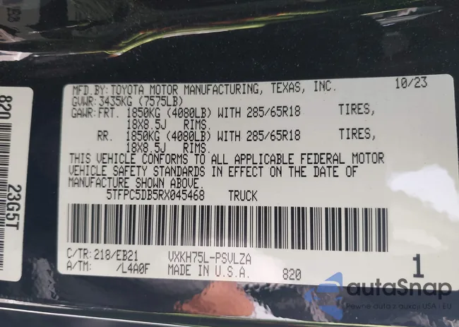 5TFPC5DB5RX045468: 42909368