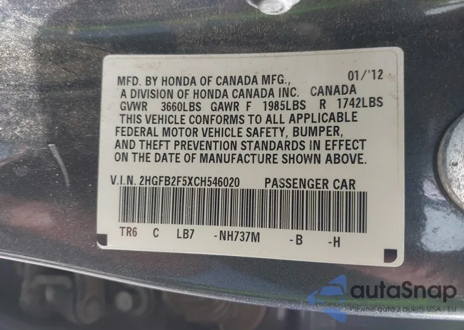 2HGFB2F5XCH546020: 42909400