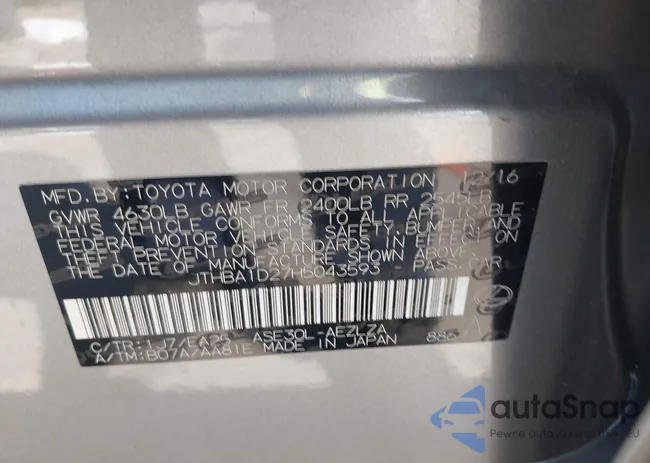 JTHBA1D27H5043593: 42909509