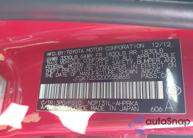 JTDKTUD32DD555865: 42909518